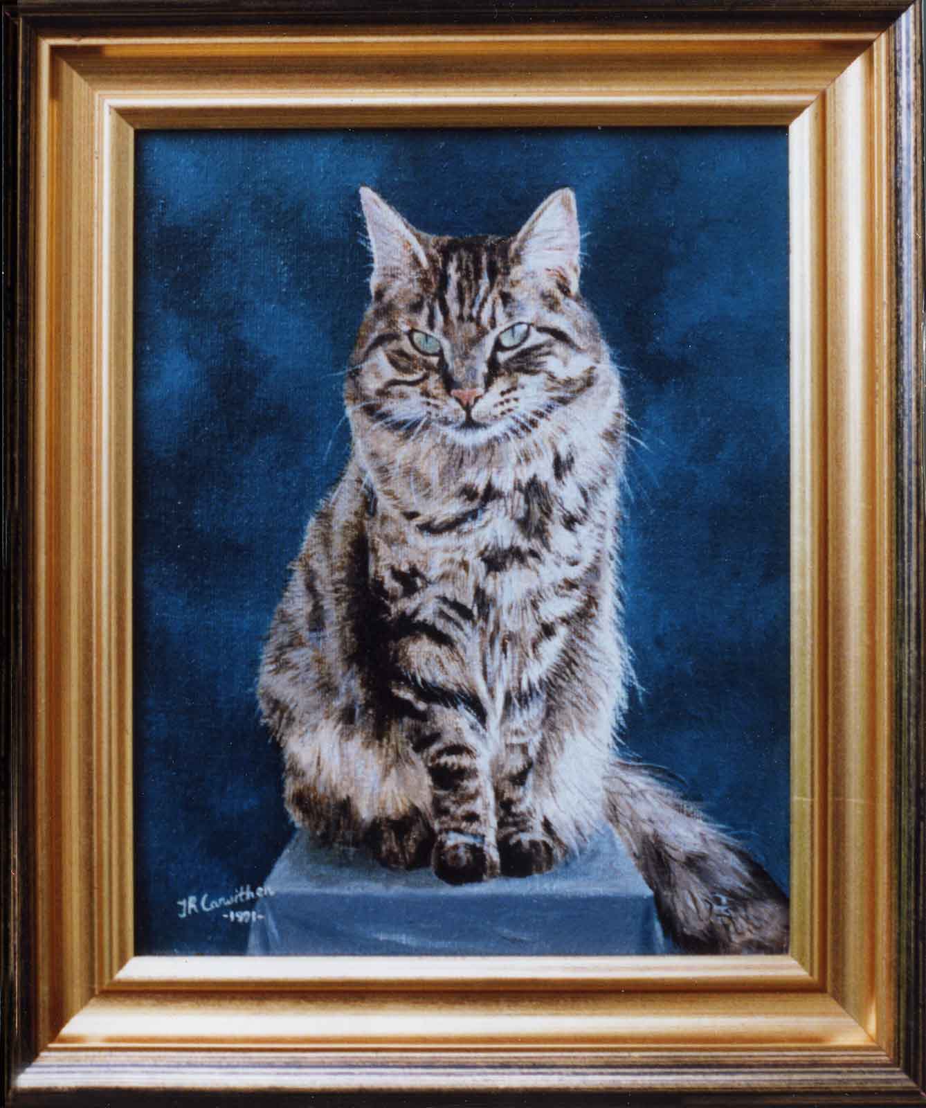 Cat portrait, oil painting on canvas