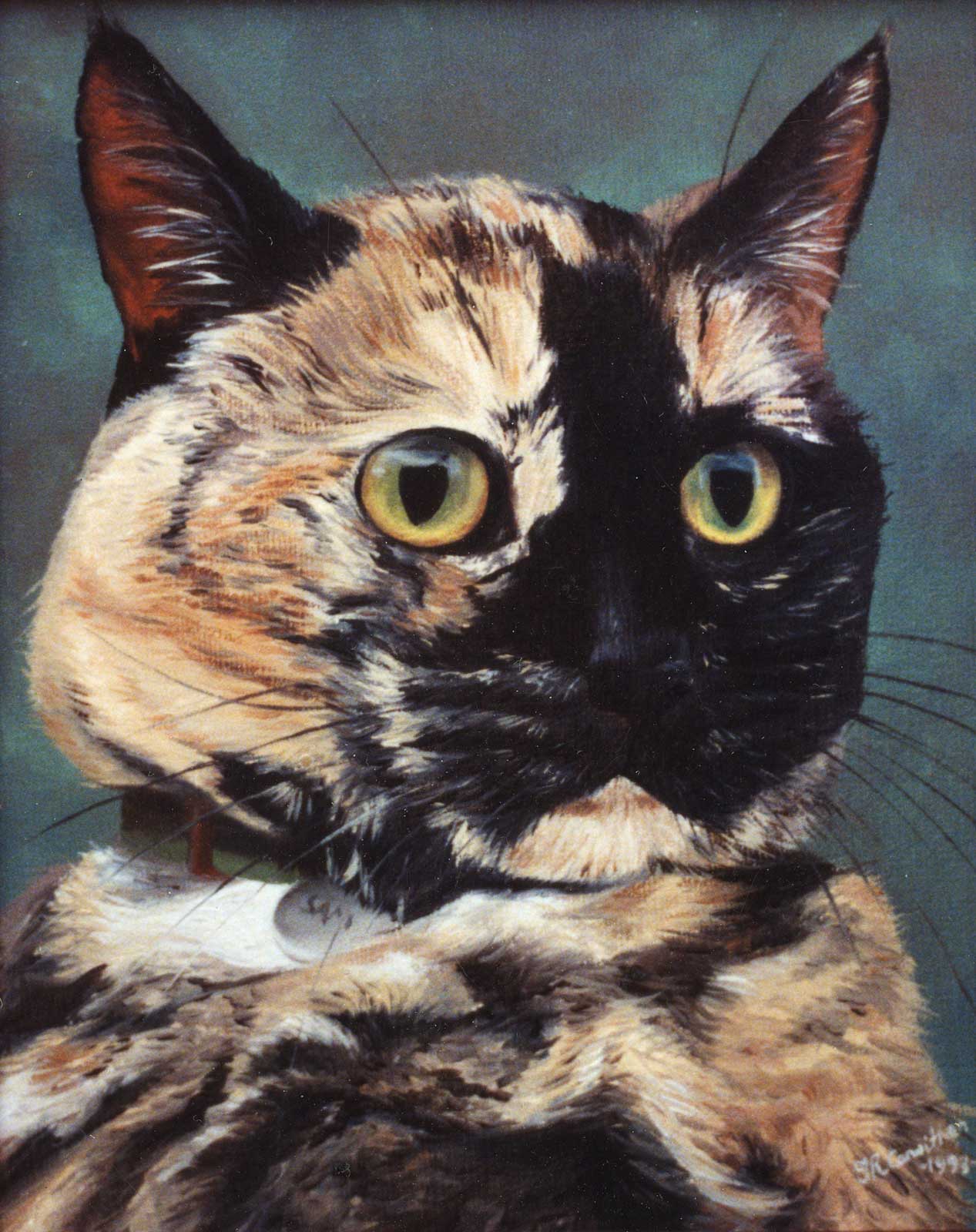 Cat portrait, oil painting on canvas