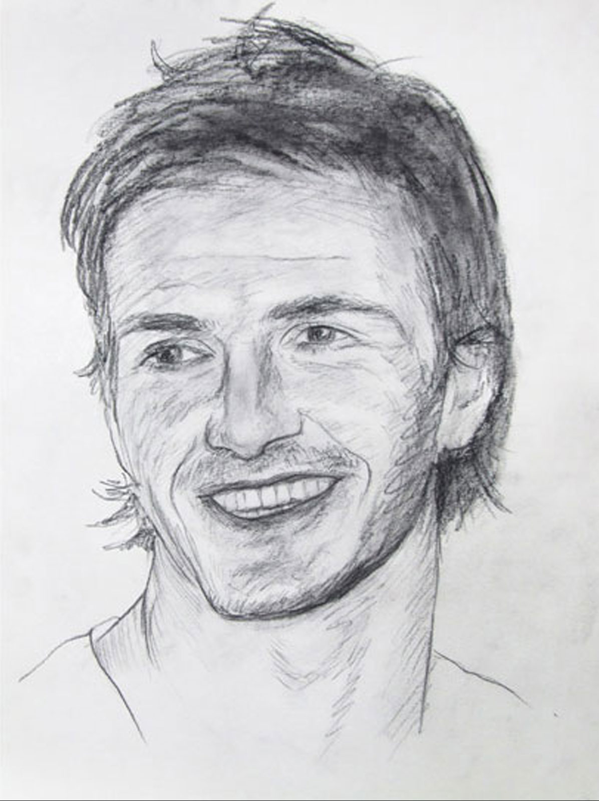 David Beckham portrait drawing on paper