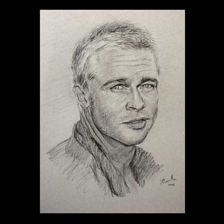 Brad Pitt celebrity pencil drawing