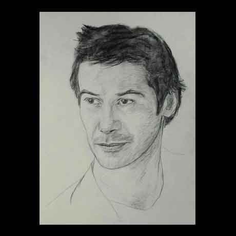 Keanu Reeves  celebrity pencil drawing