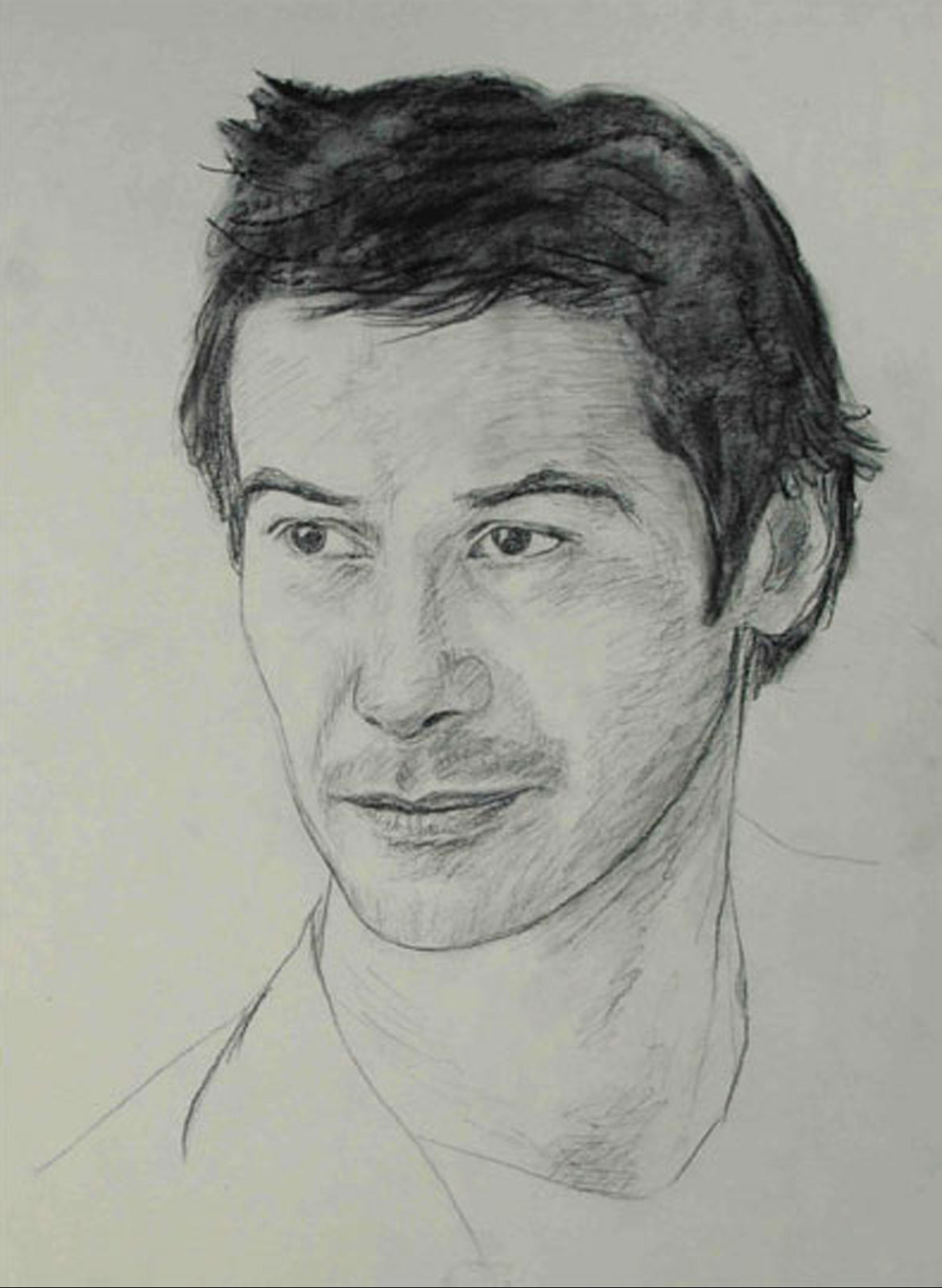 Keanu Reeves portrait drawing on paper