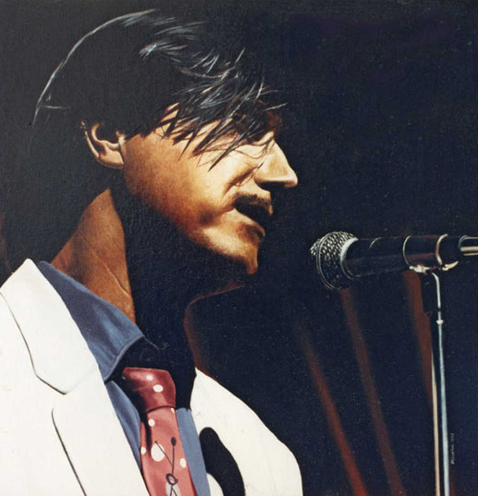 Brian Ferry portrait, oil painting on canvas