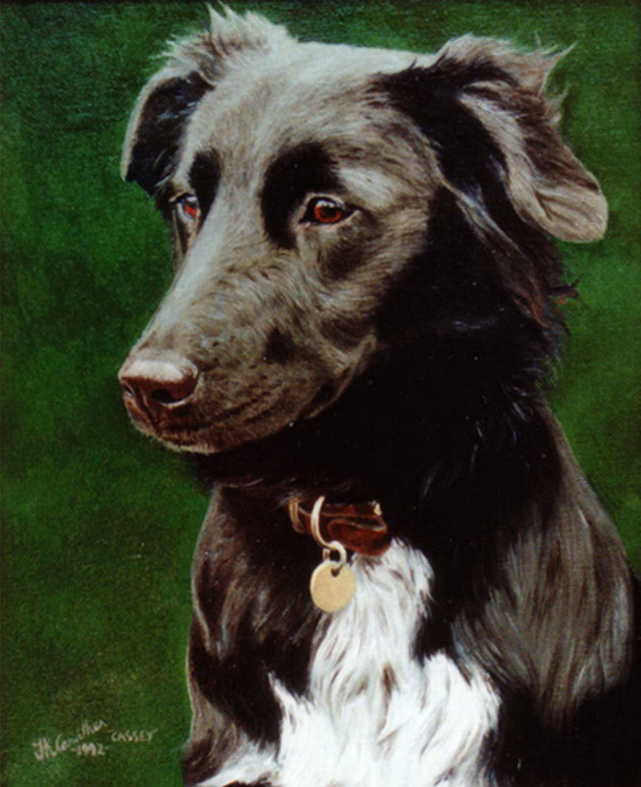 Dog portrait oil painting on canvas