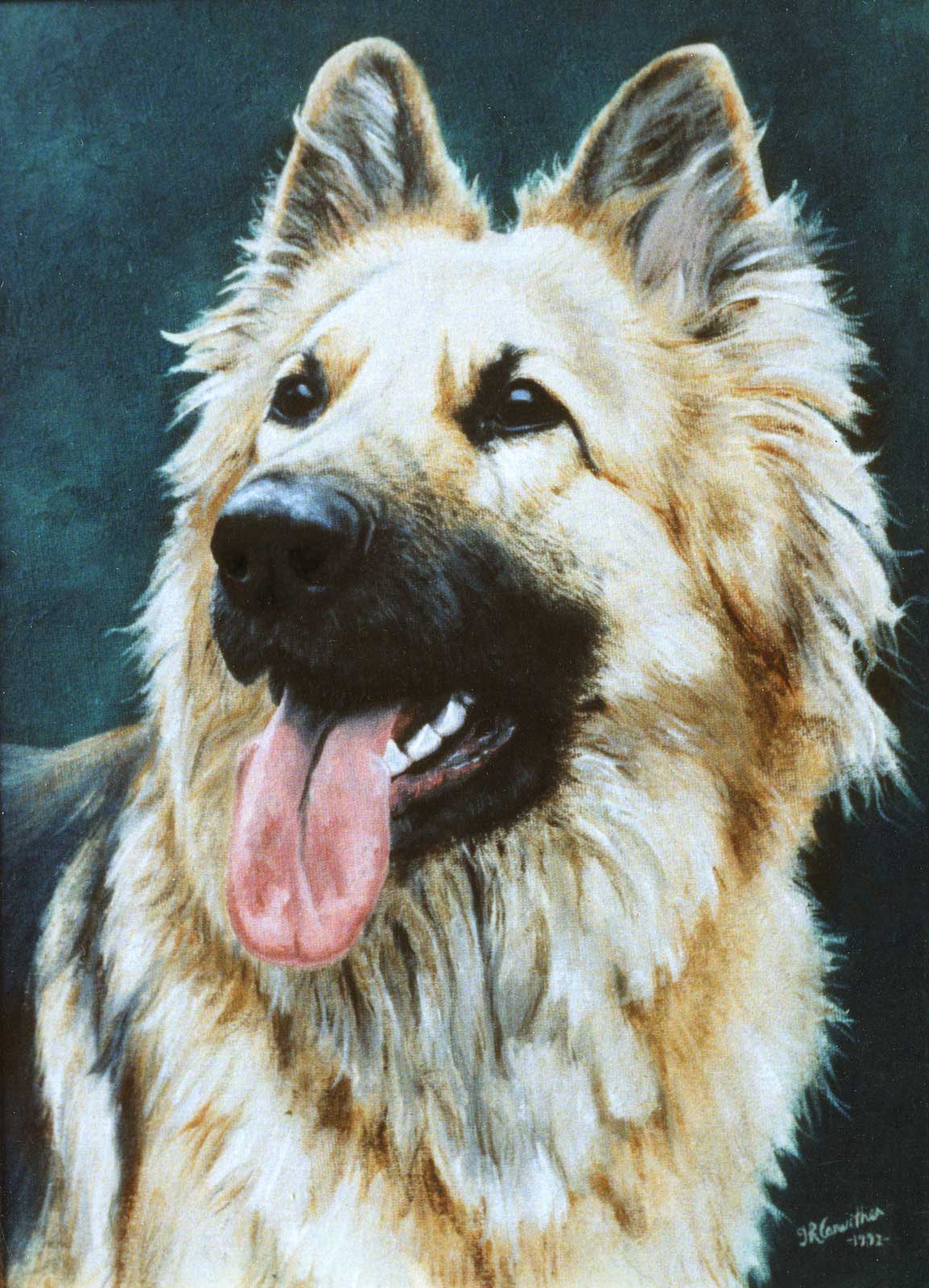 German Shepherd dog portrait 4 oil painting on canvas