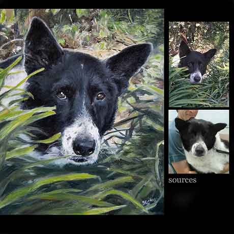 Dog portrait painting 3 - oils on canvas