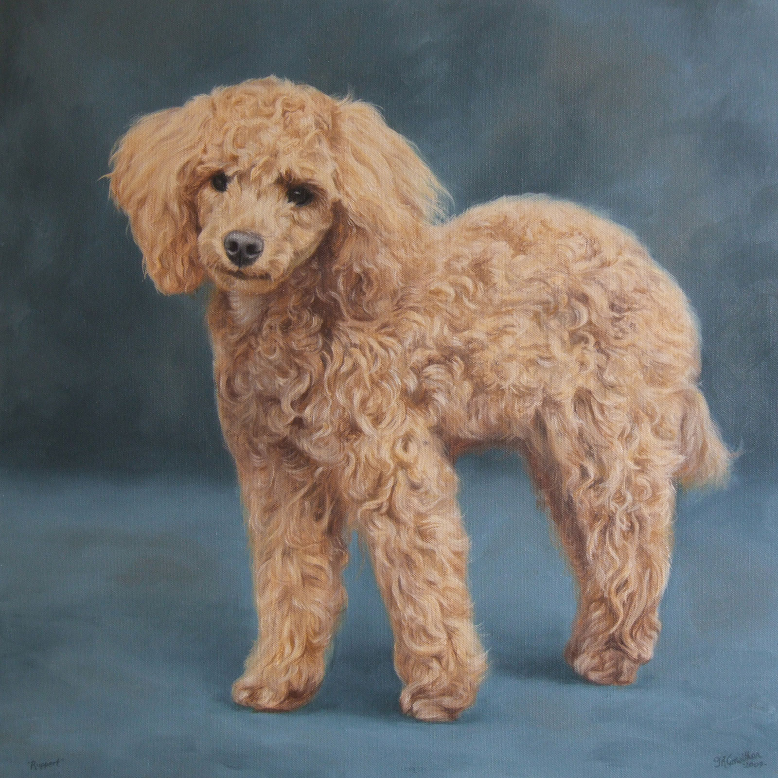 Poodle oil hot sale painting