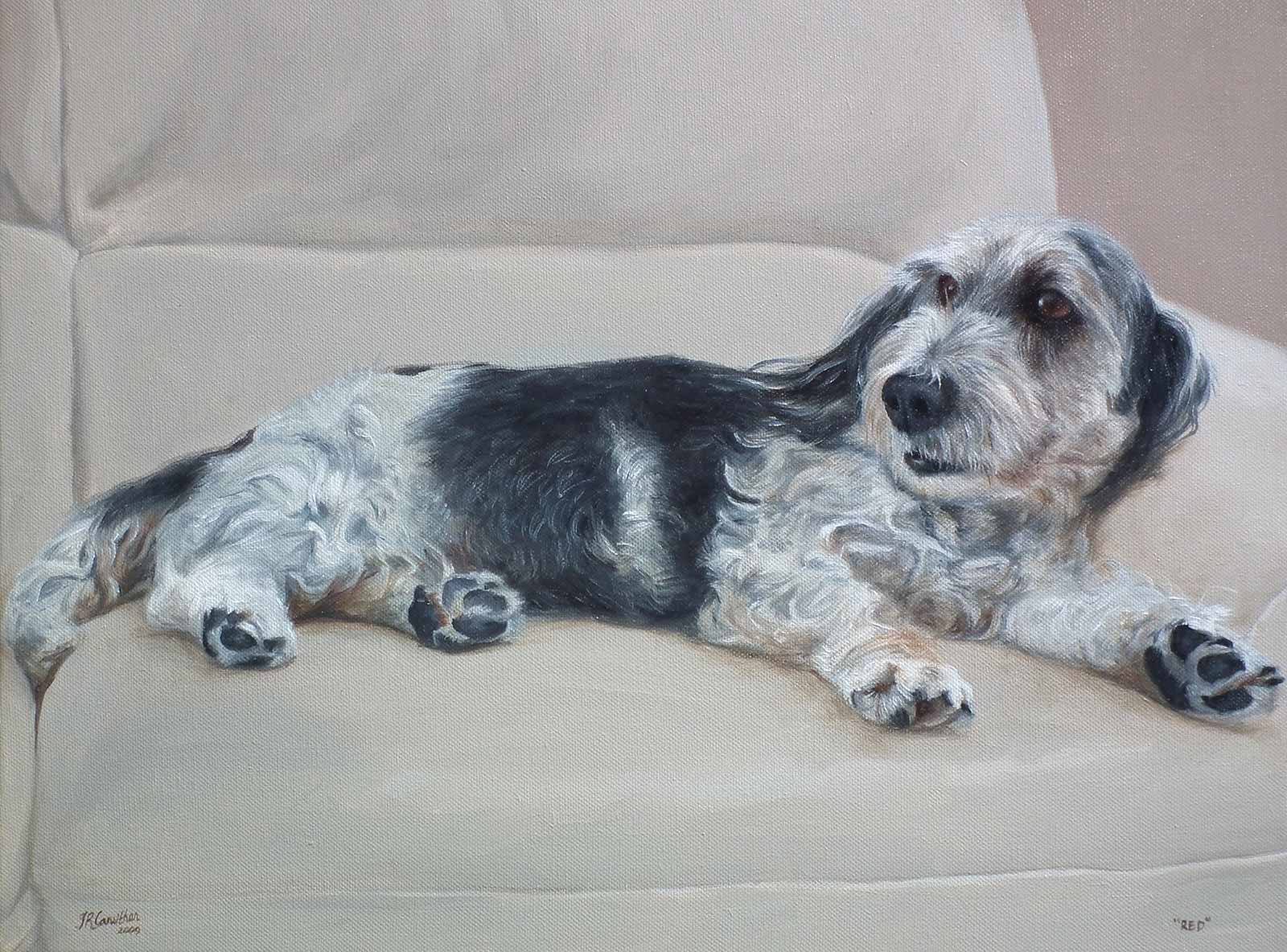 Dog portrait oil painting on canvas