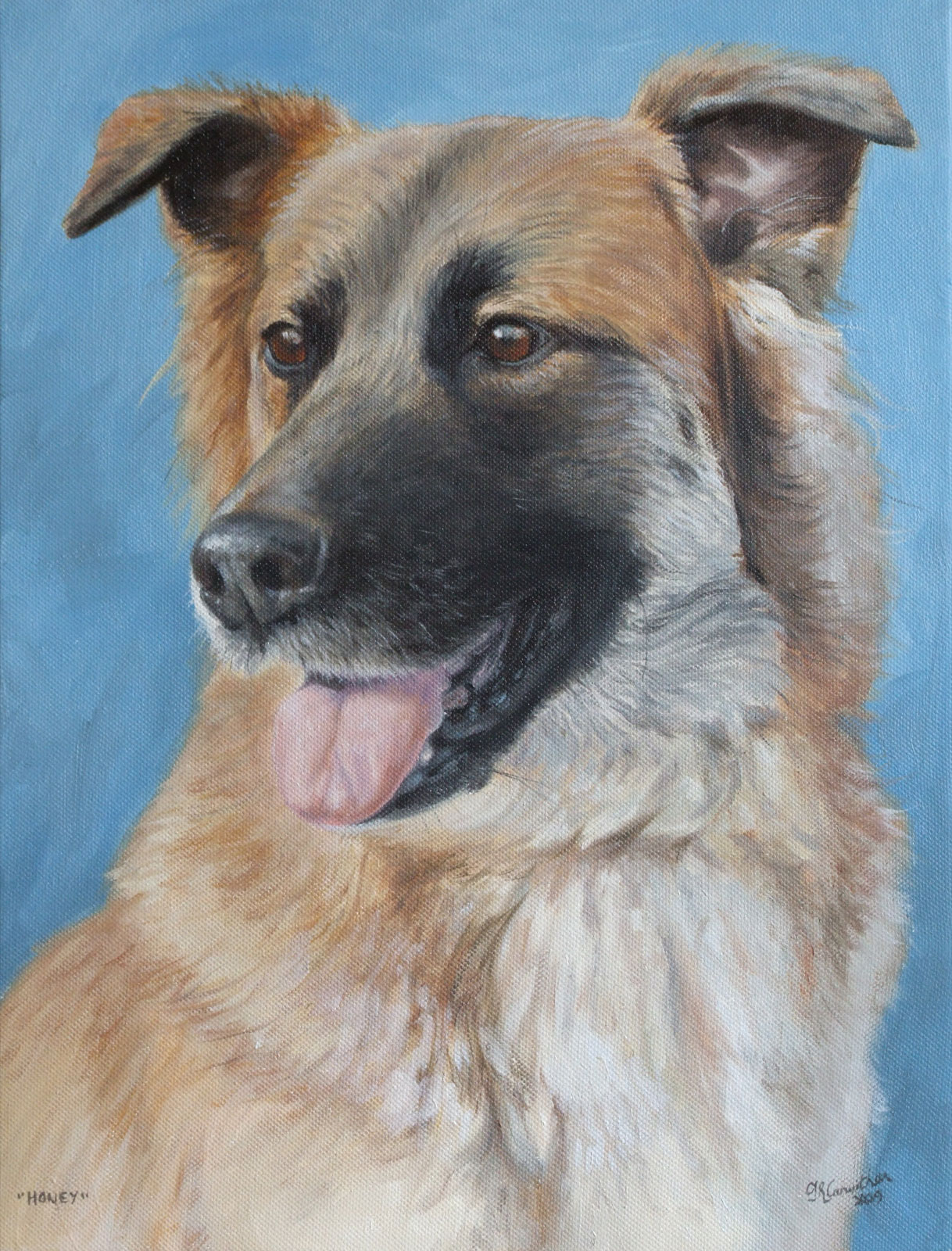 Dog portrait oil painting on canvas