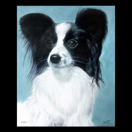 dog portrait painting, oil paint on canvas