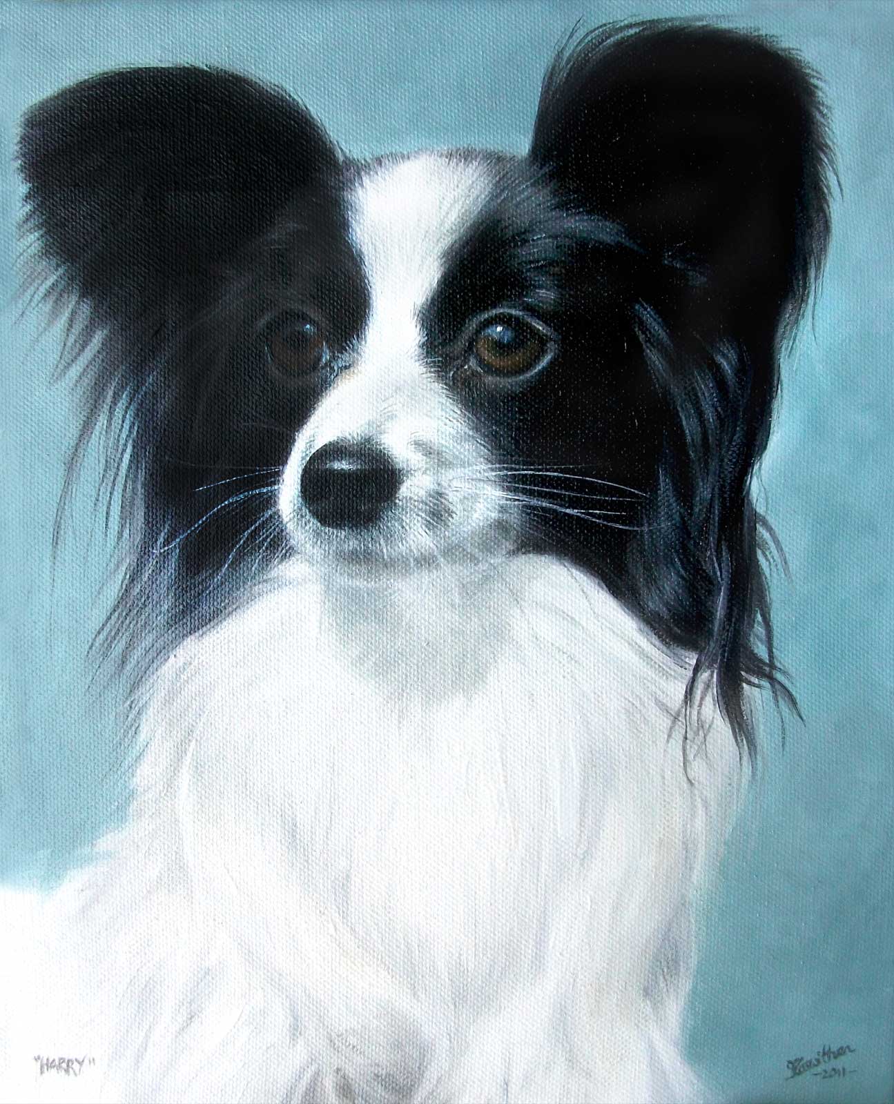 Dog portrait oil painting on canvas