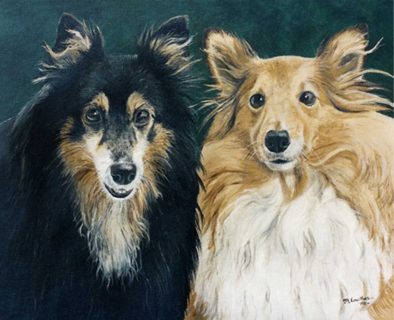 Dog portraits oil painting on canvas