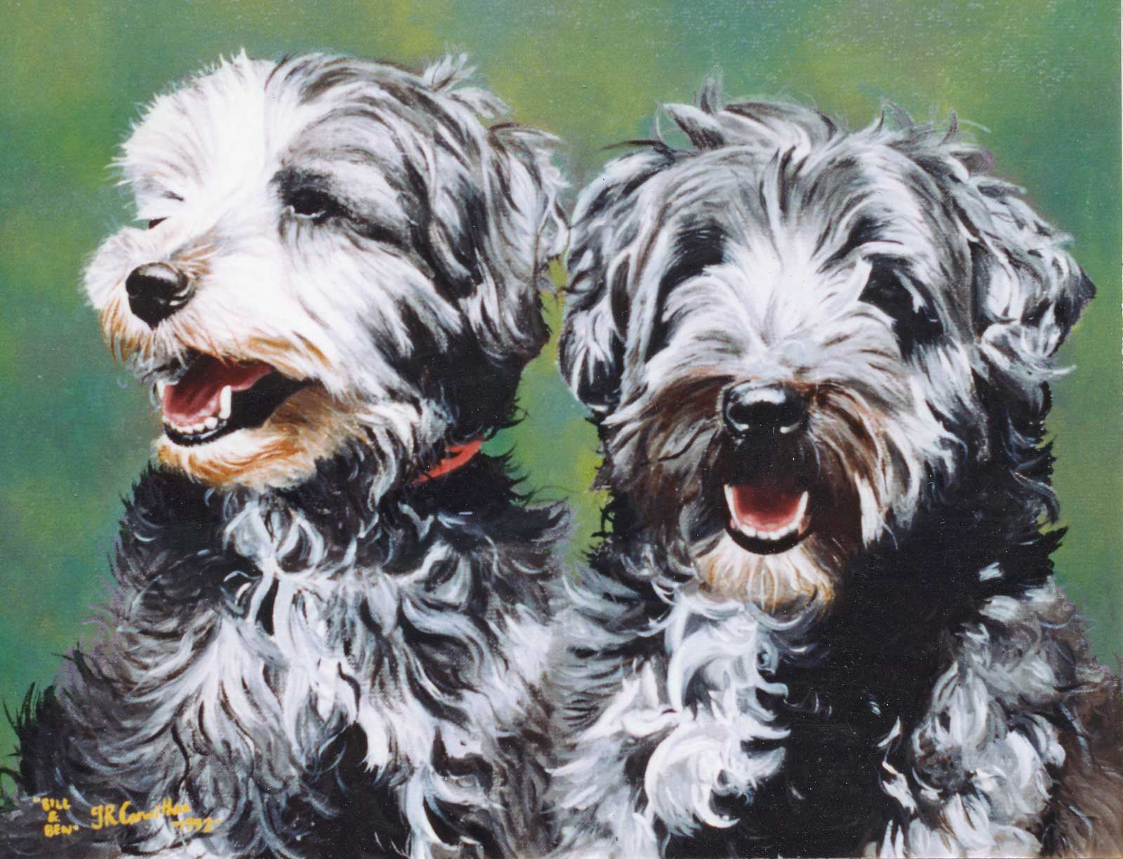 Dog portraits oil painting on canvas