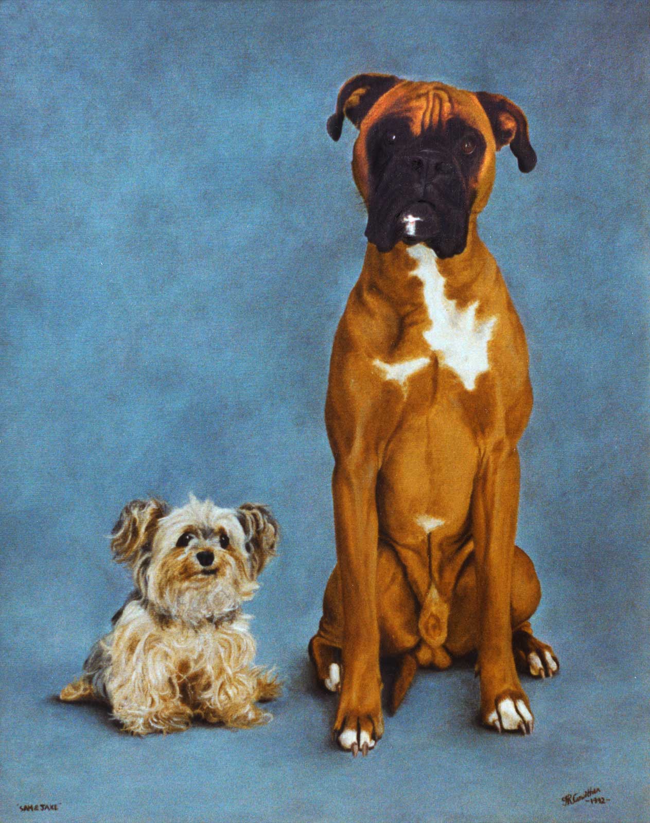 Dog portraits oil painting on canvas