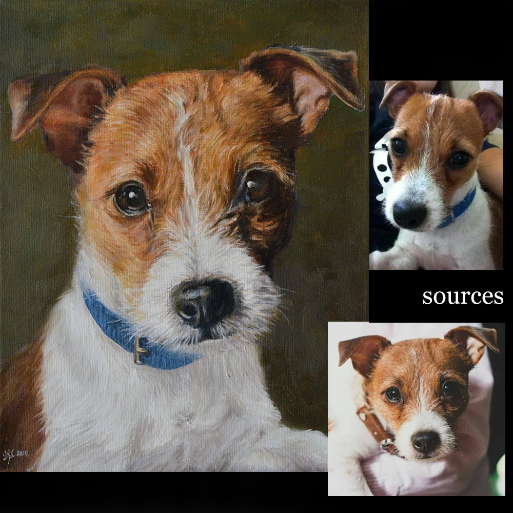 Jack russell portrait oil painting on canvas