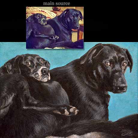 Labradors portrait painting 1