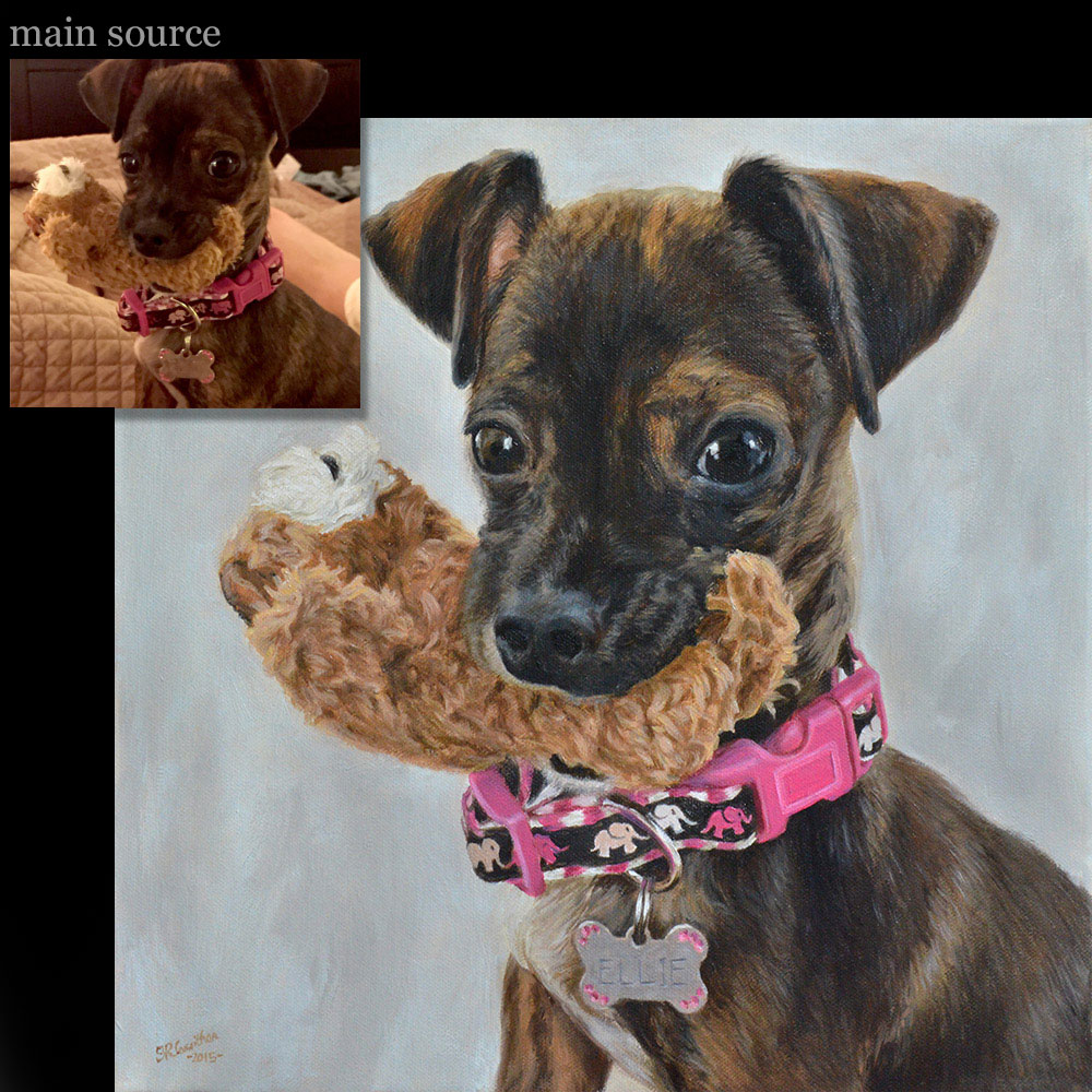 Toy dog portrait 4 oil painting on canvas