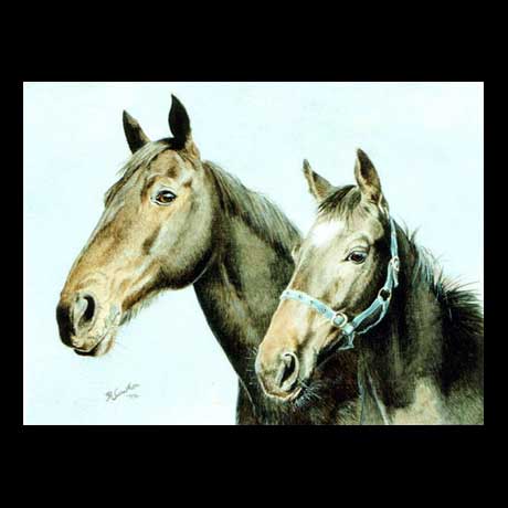 Horses Equine oil painting on canvas