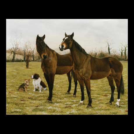 Horses Equine oil painting on canvas