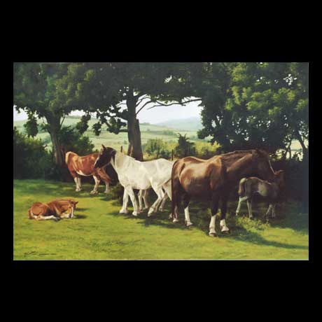 Horses Equine oil painting on canvas