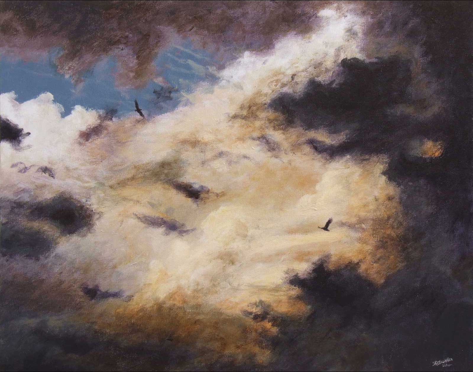 Skyscape oil painting on canvas