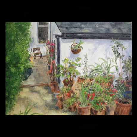 Plein-air garden 2, oil painting on canvas