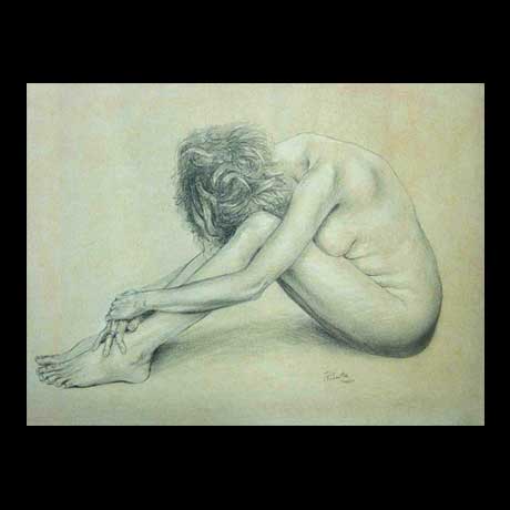 Nude, classic, drawing on paper