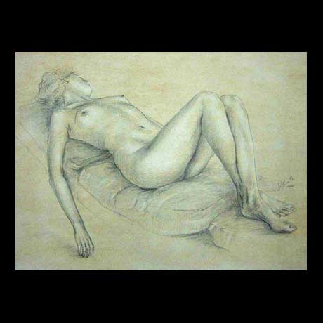 Nude, classic, drawing on paper