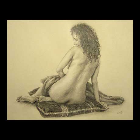 Nude, classic, drawing on paper