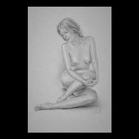 Nude, classic, drawing on paper