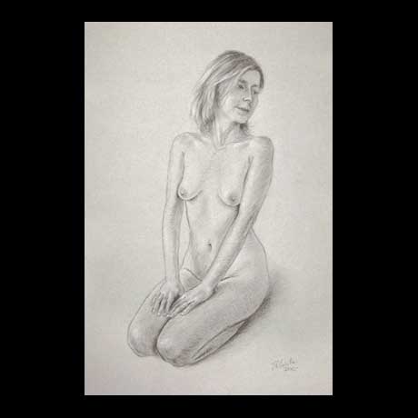 Nude, classic, drawing on paper