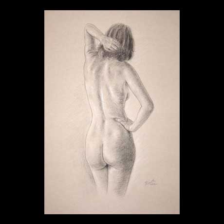 Nude, classic, drawing on paper