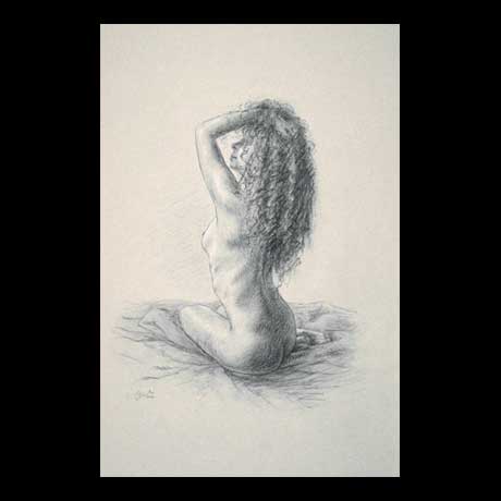 Nude, classic, drawing on paper