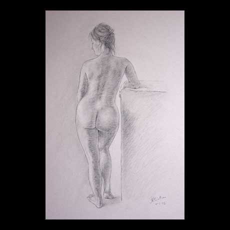 Nude, classic, drawing on paper