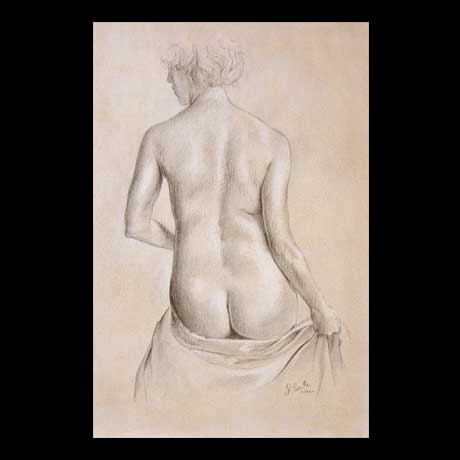 Nude, classic, drawing on paper