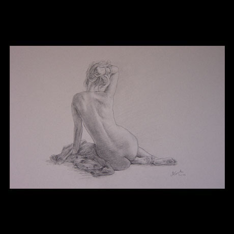 Nude, classic, drawing on paper