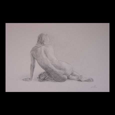 Nude, classic, drawing on paper