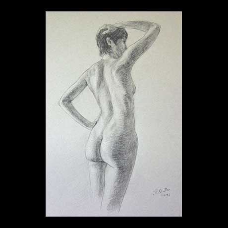 Nude, classic, drawing on paper