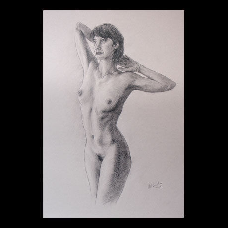 Nude, classic, drawing on paper