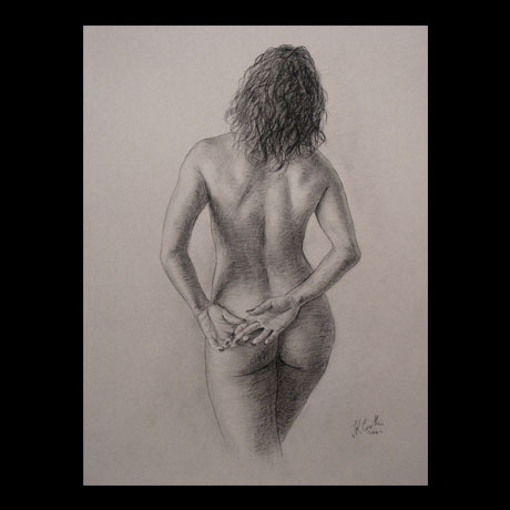 Nude, classic, drawing on paper