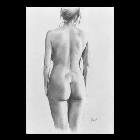 Nude, classic, drawing on paper