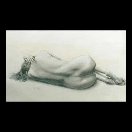 Nude, classic, drawing on paper