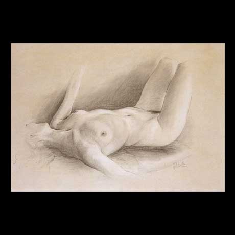 Nude, classic, drawing on paper