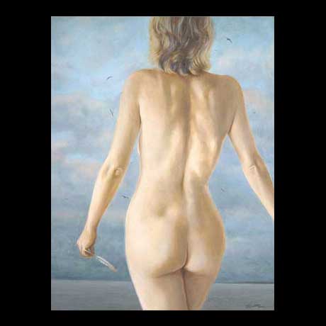 Nude painting, oil paint on canvas