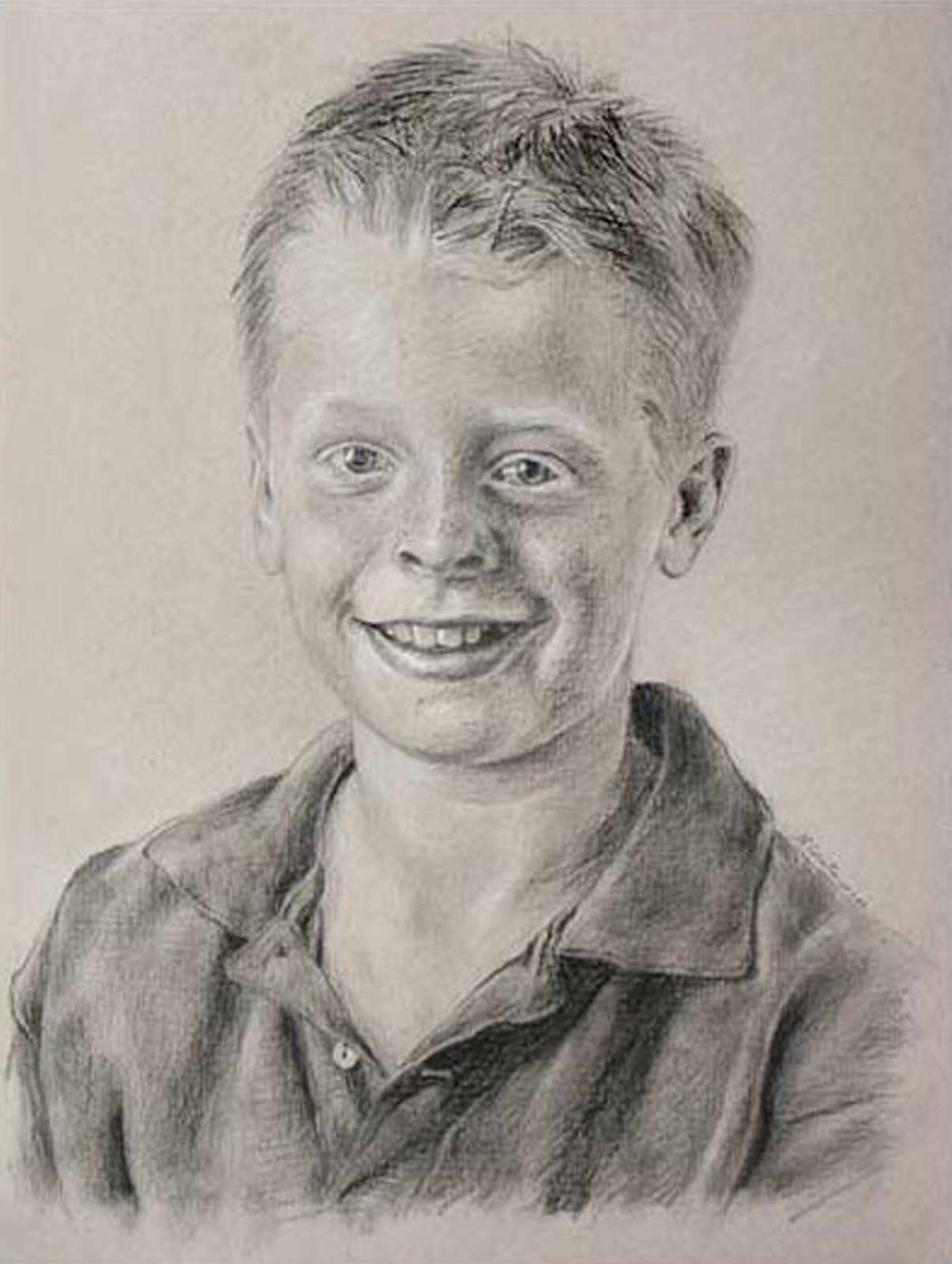 Boy portrait drawing on paper