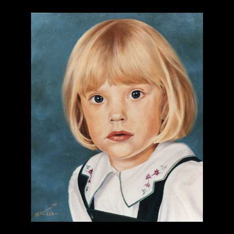 Portrait painting, oil paint on canvas