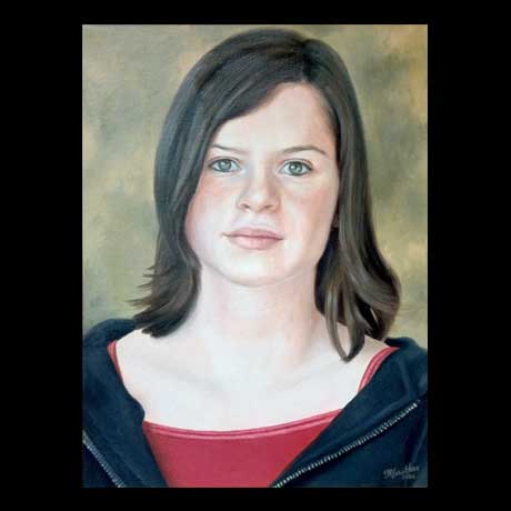 Portrait painting, oil paint on canvas