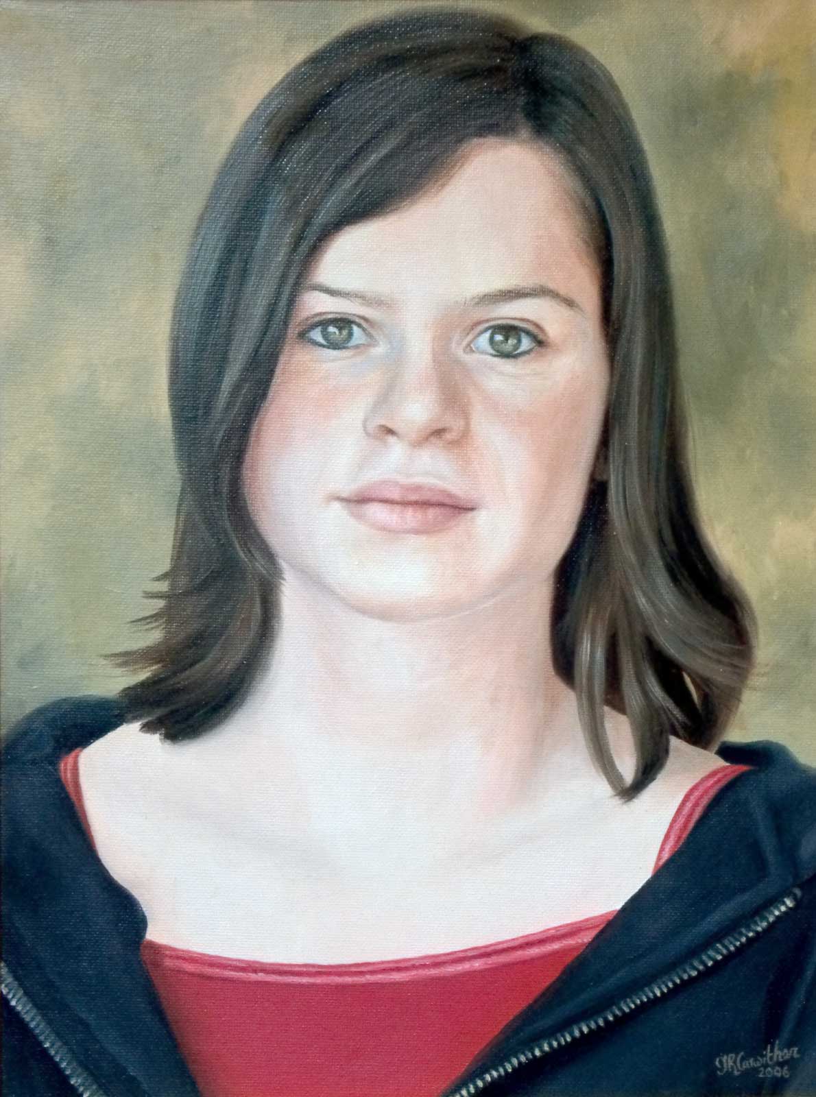 Girl portrait painting oil paint on canvas