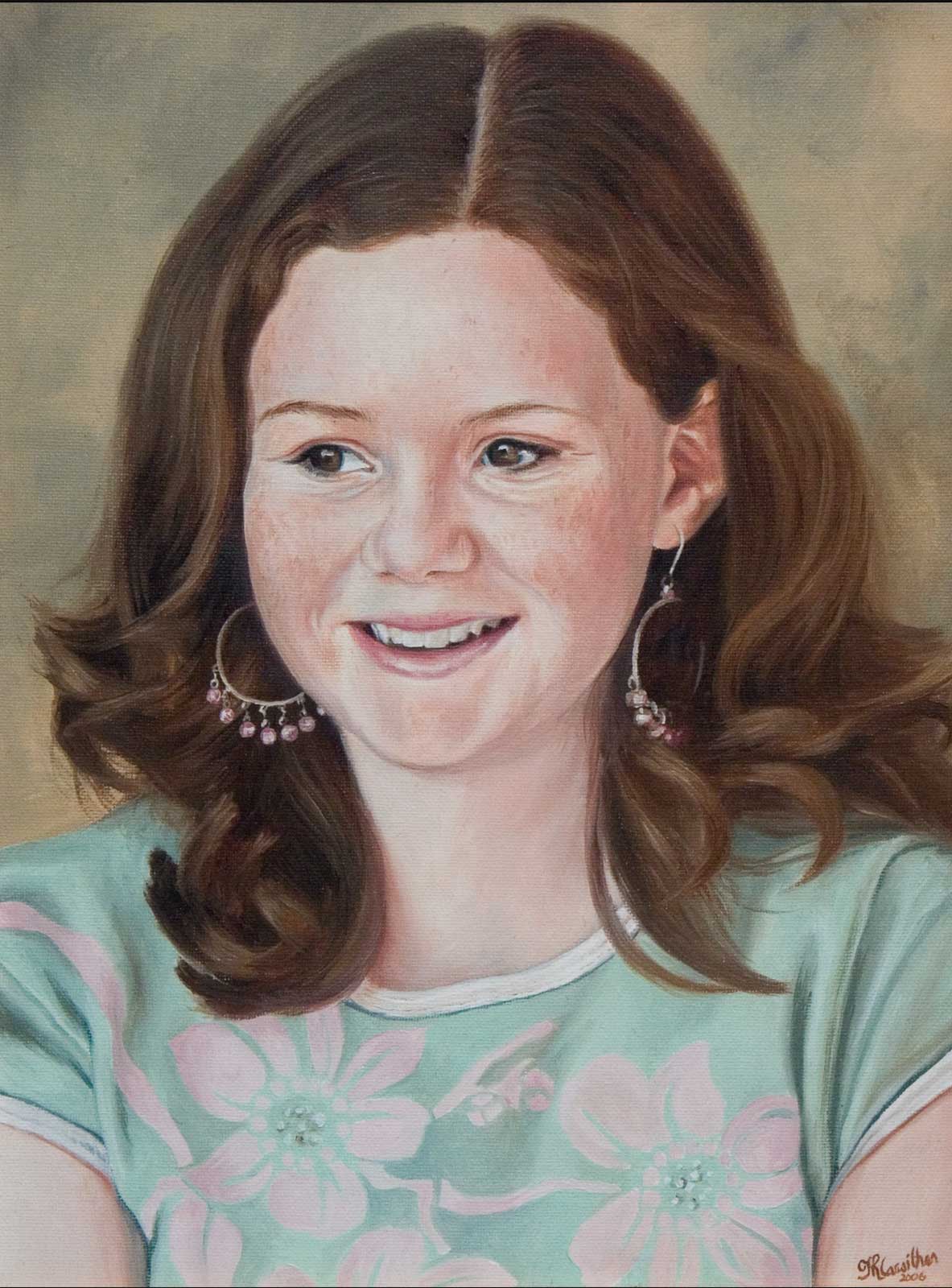 Girl portrait painting oil paint on canvas