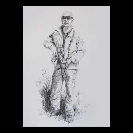 Special forces, pencil drawing